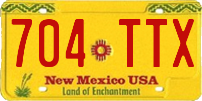 NM license plate 704TTX