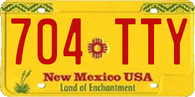 NM license plate 704TTY