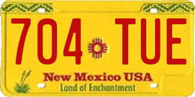 NM license plate 704TUE