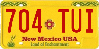 NM license plate 704TUI