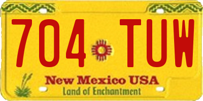NM license plate 704TUW