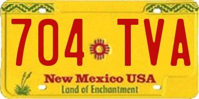 NM license plate 704TVA