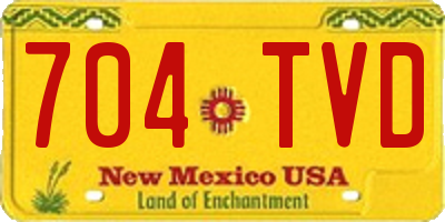 NM license plate 704TVD