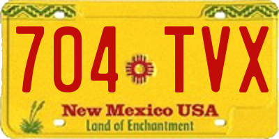 NM license plate 704TVX