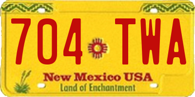 NM license plate 704TWA