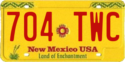 NM license plate 704TWC