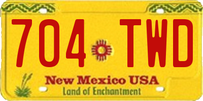 NM license plate 704TWD