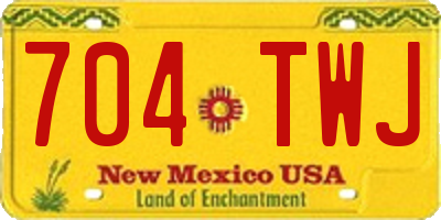 NM license plate 704TWJ