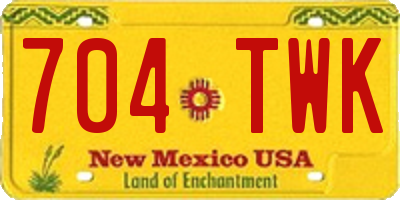 NM license plate 704TWK