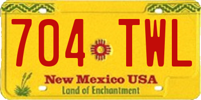 NM license plate 704TWL