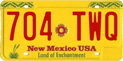 NM license plate 704TWQ
