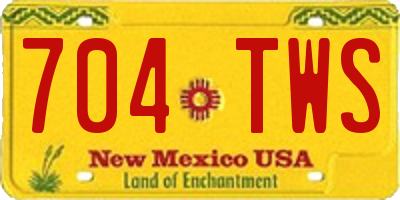 NM license plate 704TWS