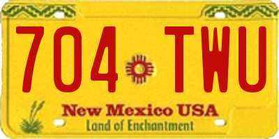 NM license plate 704TWU