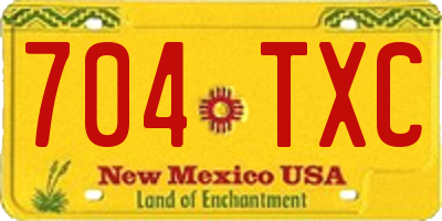 NM license plate 704TXC