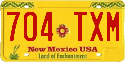 NM license plate 704TXM