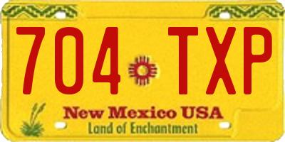 NM license plate 704TXP