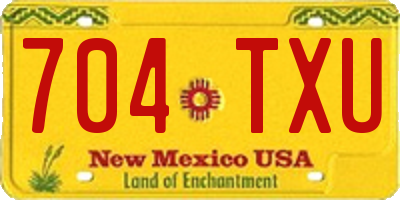 NM license plate 704TXU