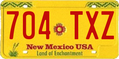 NM license plate 704TXZ
