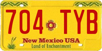 NM license plate 704TYB