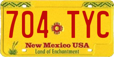 NM license plate 704TYC