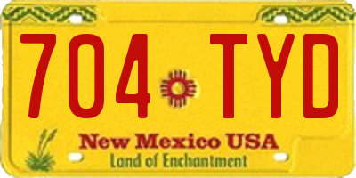 NM license plate 704TYD
