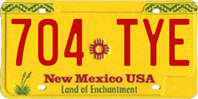 NM license plate 704TYE