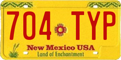 NM license plate 704TYP