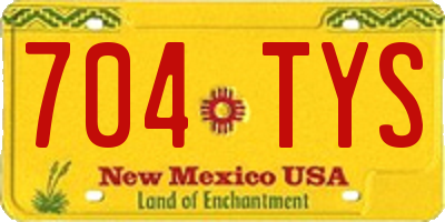 NM license plate 704TYS