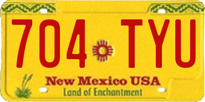 NM license plate 704TYU