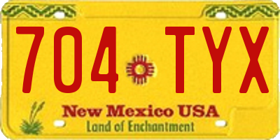 NM license plate 704TYX