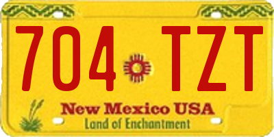 NM license plate 704TZT