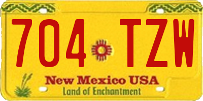 NM license plate 704TZW