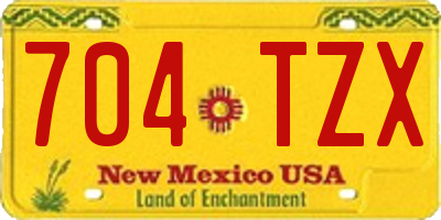 NM license plate 704TZX