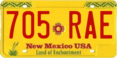 NM license plate 705RAE