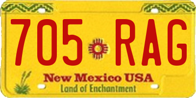 NM license plate 705RAG