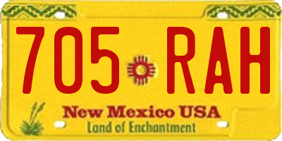 NM license plate 705RAH