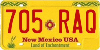 NM license plate 705RAQ