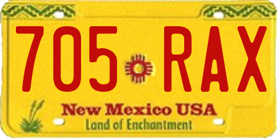 NM license plate 705RAX