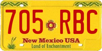 NM license plate 705RBC