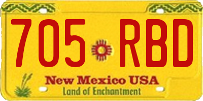 NM license plate 705RBD