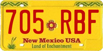 NM license plate 705RBF