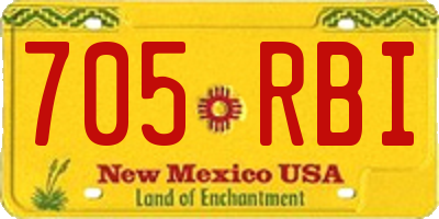 NM license plate 705RBI