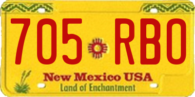 NM license plate 705RBO