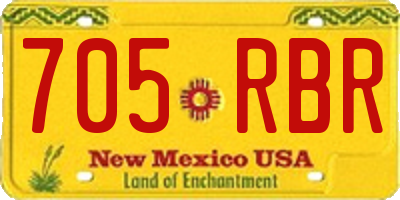 NM license plate 705RBR