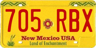 NM license plate 705RBX