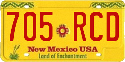 NM license plate 705RCD