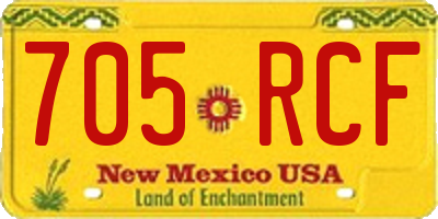 NM license plate 705RCF