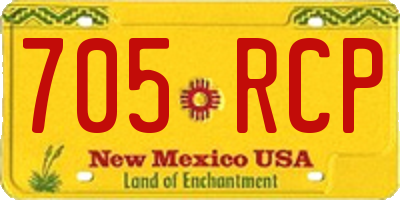 NM license plate 705RCP