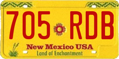 NM license plate 705RDB