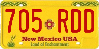 NM license plate 705RDD